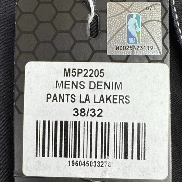 LA Lakers Mens 38X32 FISLL NBA Denim Jeans Black Basketball Kobe Lebron New - Picture 7 of 10